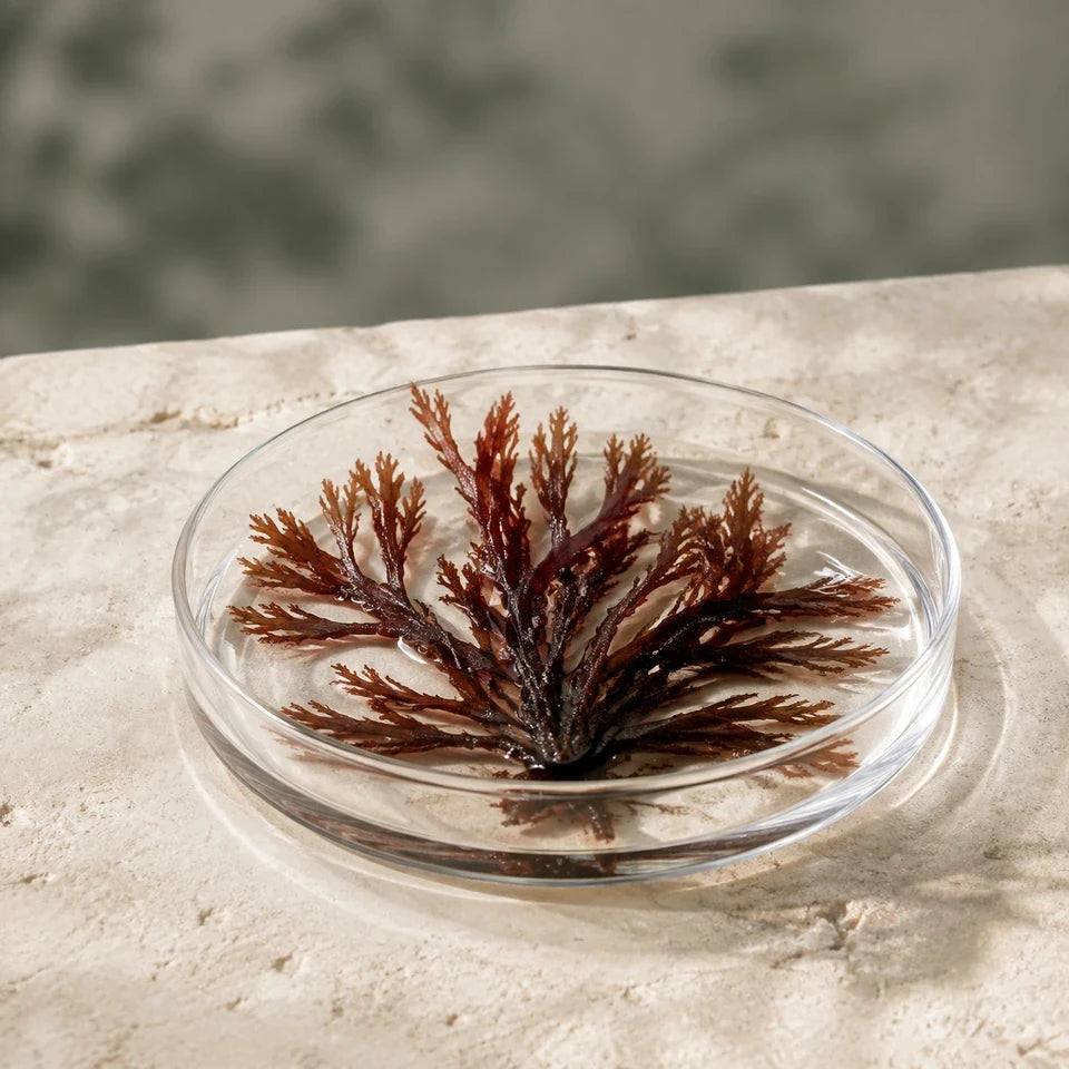 Algues rouges Calliblepharis — nature morte d'ingrédients à titre illustratif