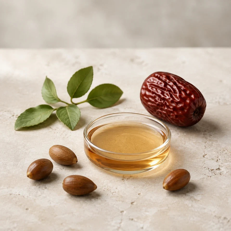 Jujube Firming Complex — ilustracyjna martwa natura składników